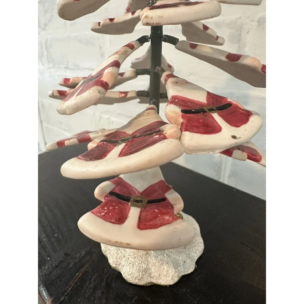 Vintage Shimmy Shake Santa Reindeer Sleigh Christmas Tree‎ Wiggle Wobble Springs